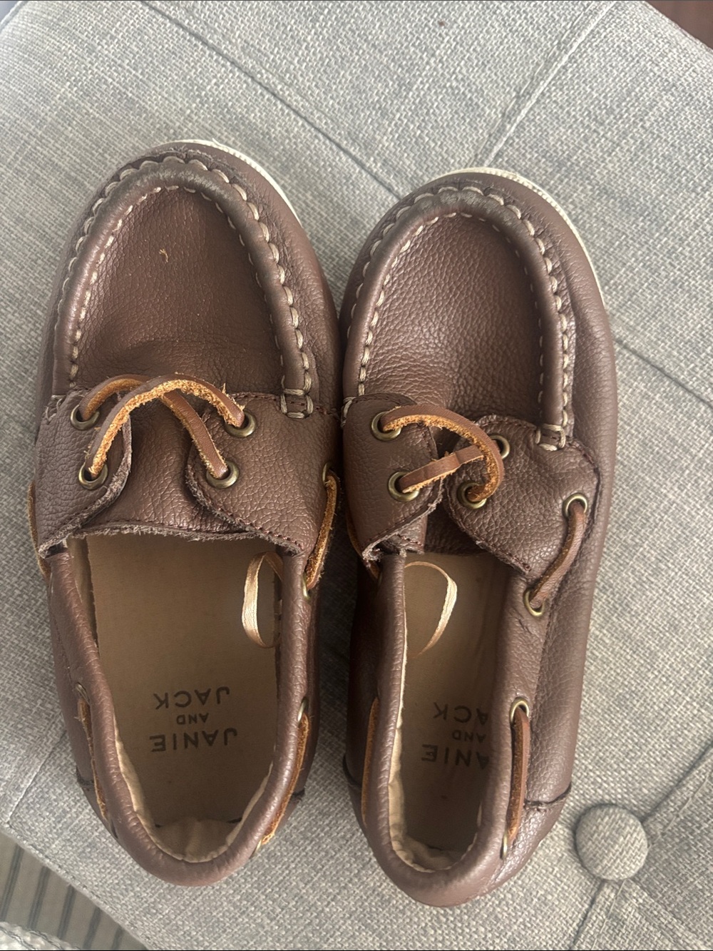 Janie and Jack Brown Leather Boys' Boat Shoes